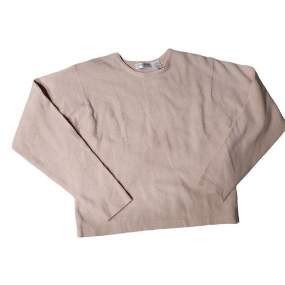 EUC Angora wool Liz Claiborne women's peachy pink crewneck lambwool sweater, M - Picture 4 of 6